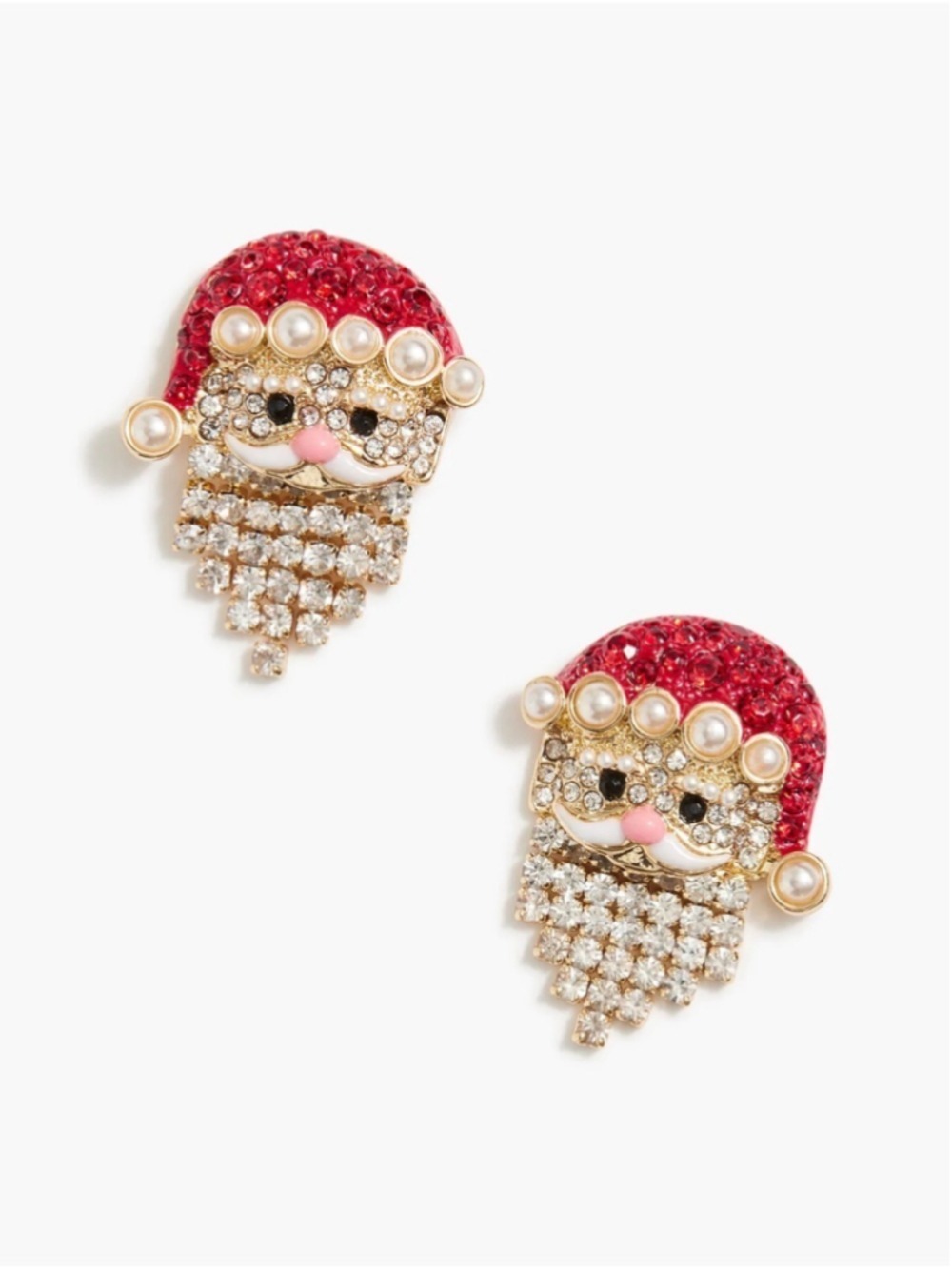 J. Crew Santa pavé crystal earrings